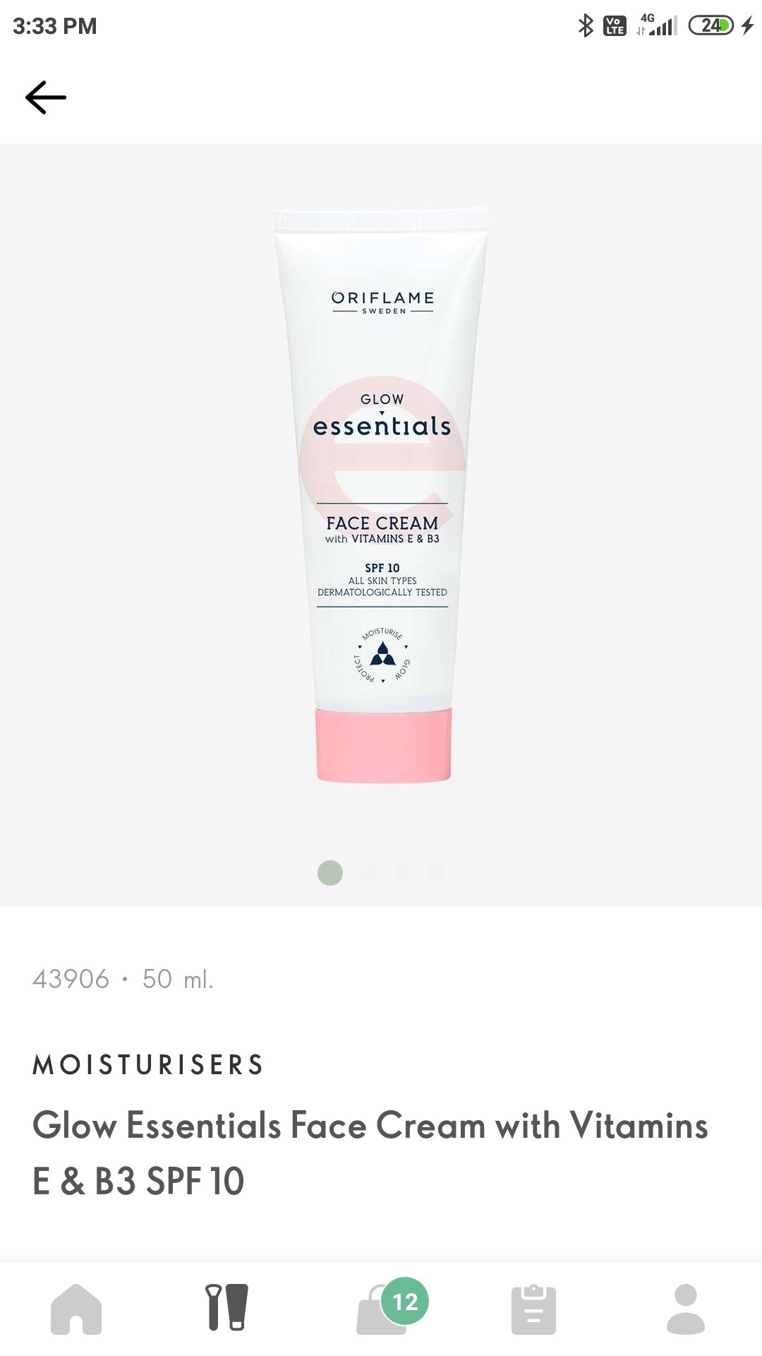Glow Essentials Face Cream with Vitamins E & B3 SPF 10 (43906) day